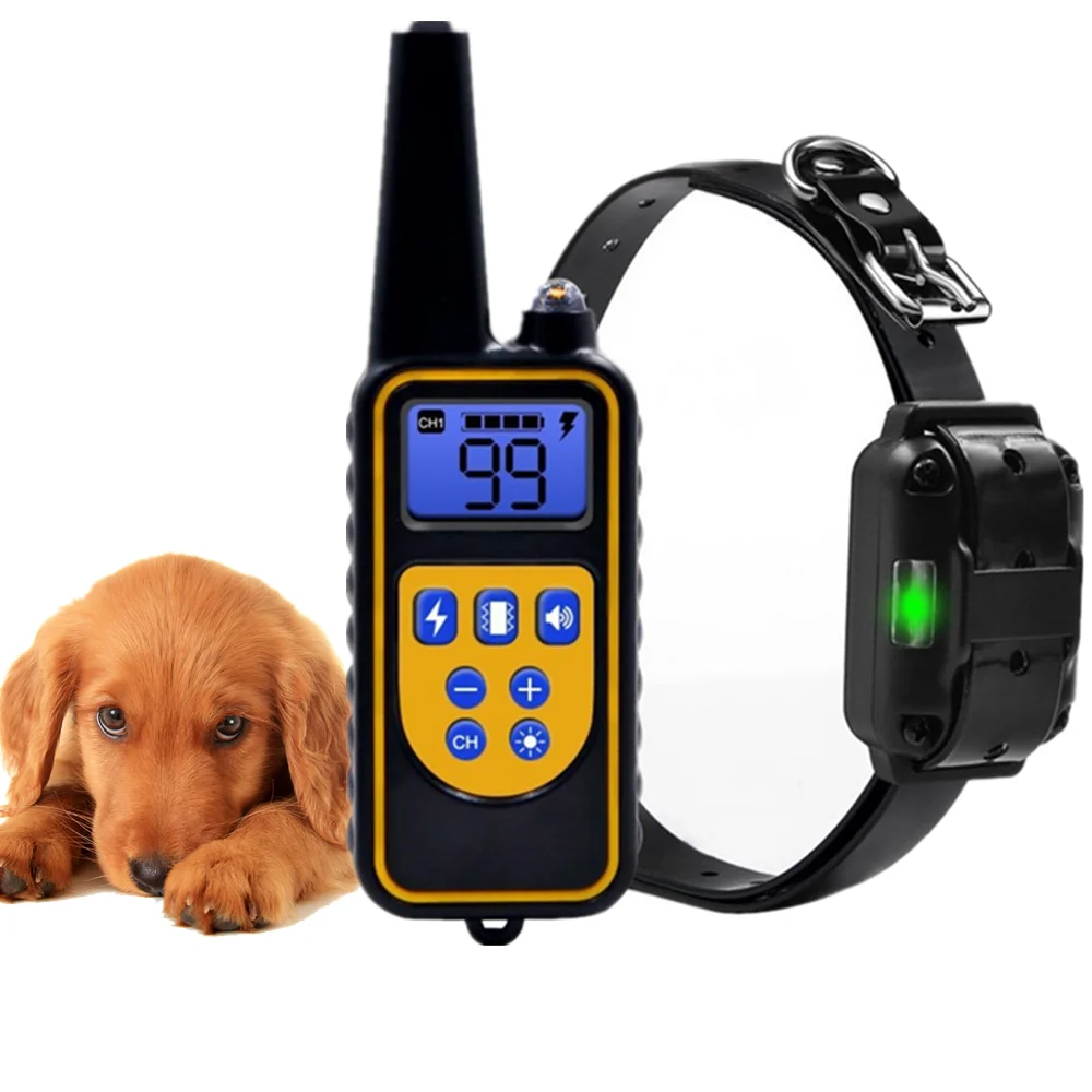 800yd Electric Remote Dog Training Collar Waterproof Rechargeable With