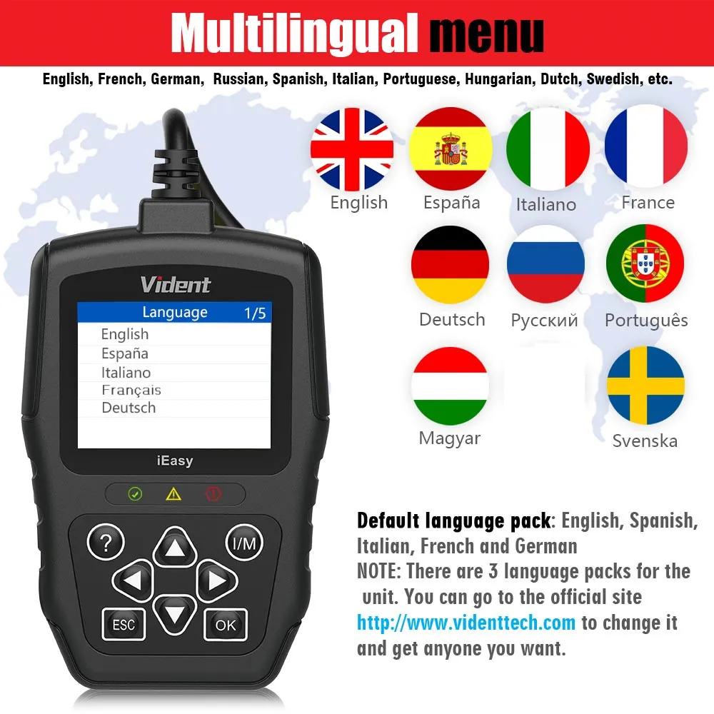 VIDENT iEasy300Pro easy300 Pro OBDII/EOBD считыватель кодов и неисправностей|Считыватели сканеры| |