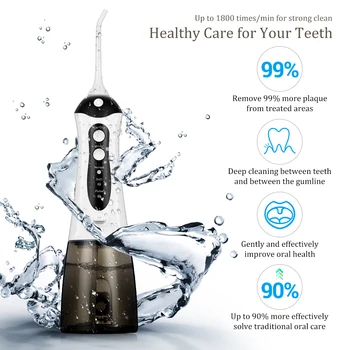 

GBlife FC159 Oral Irrigator USB Rechargeable Water Flosser Portable Dental Water Jet 300ML Water Tank Waterproof Teeth Cleaner