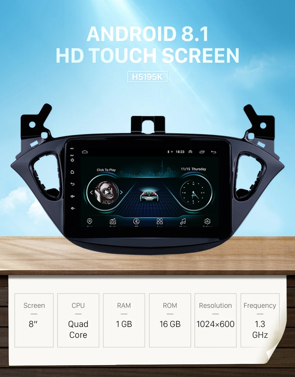 Discount Seicane 8 inch 2din Android 8.1 For Opel Corsa 2015-2019/Opel Adam 2013-2016 Car GPS Multimedia Player Support Radio Mirror Link 0