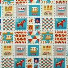 1 ярд хлопчатобумажная льняная ткань для шитья, постельных принадлежностей, рукоделия, цветок, яблоко, лошадь(ширина = 140 см