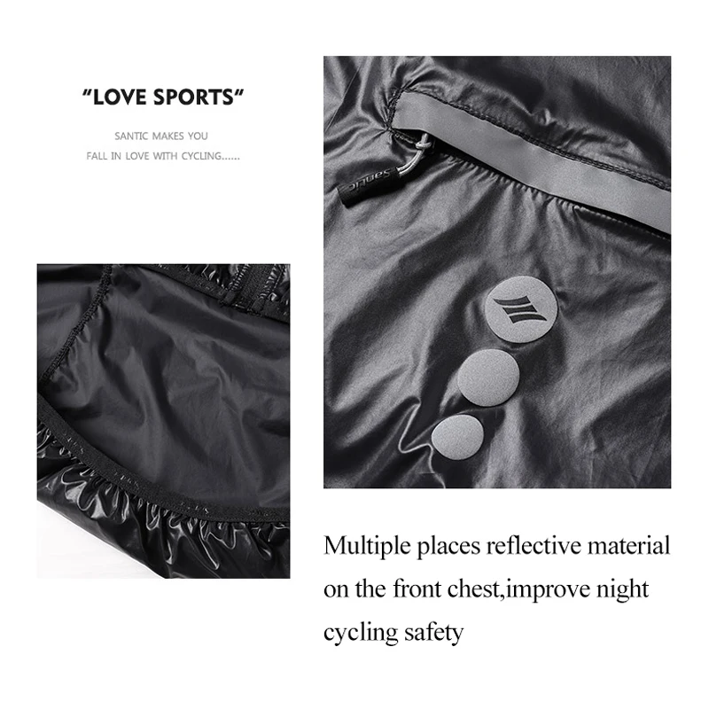 Santic мужское складывающееся сверхлегкое Велосипедное наружное Спортивное маленькое непромокаемое ветрозащитное пальто водонепроницаемое Велосипедное пальто-плащ Одежда