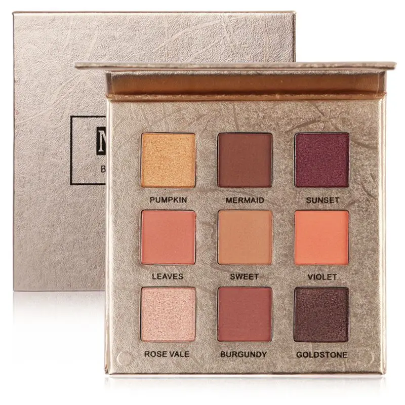9 Color Matte Eye Shadow Waterproof and Sweat-proof not Blooming Nude Makeup Earth Color Maple Leaf Warm Orange Eye-shadow Tray