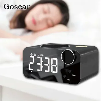 

Gosear Bluetooth Wireless Speaker Stereo with FM Radio LED Touch Night Light Alarm Clock for Children Kids Christmas Xmas Gifts
