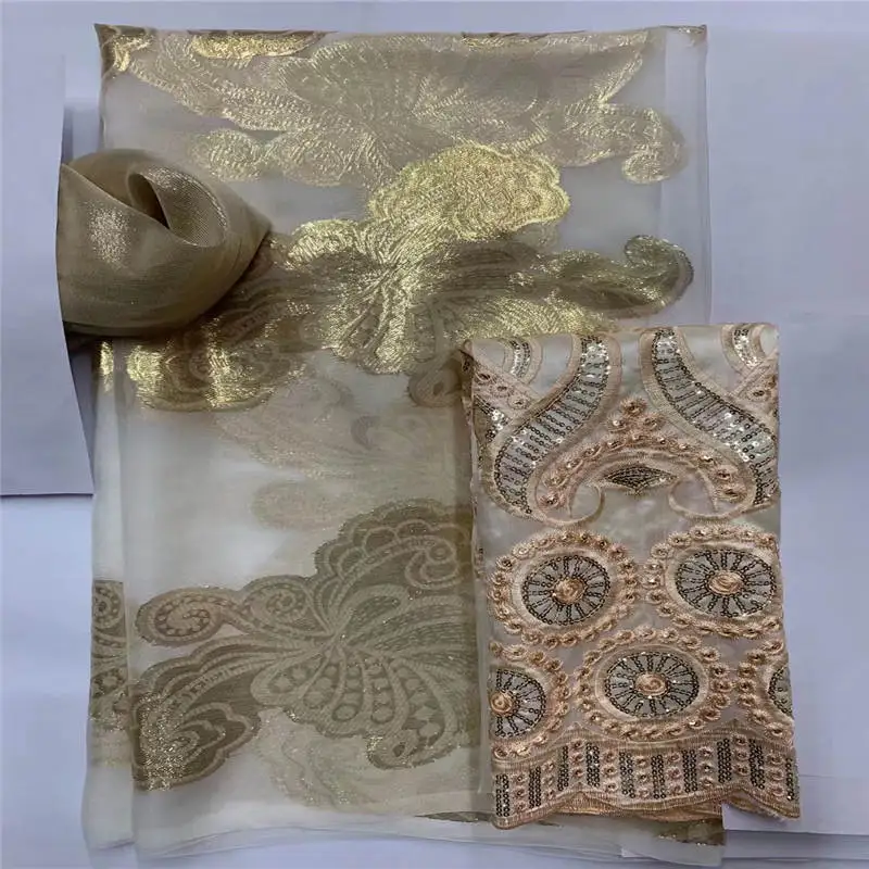 2+3.6+2 Yards Three-Piece Suit Silk Fabric 2022 High Quality Embroidery Printing Silk Fabric For Sewing Textile Material.N19 