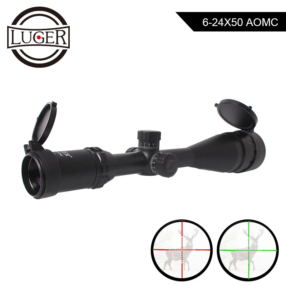 LUGER 6 24X50 оптический прицел красный и зеленый оптоволоконный для винтовки Airsoft Air Gun