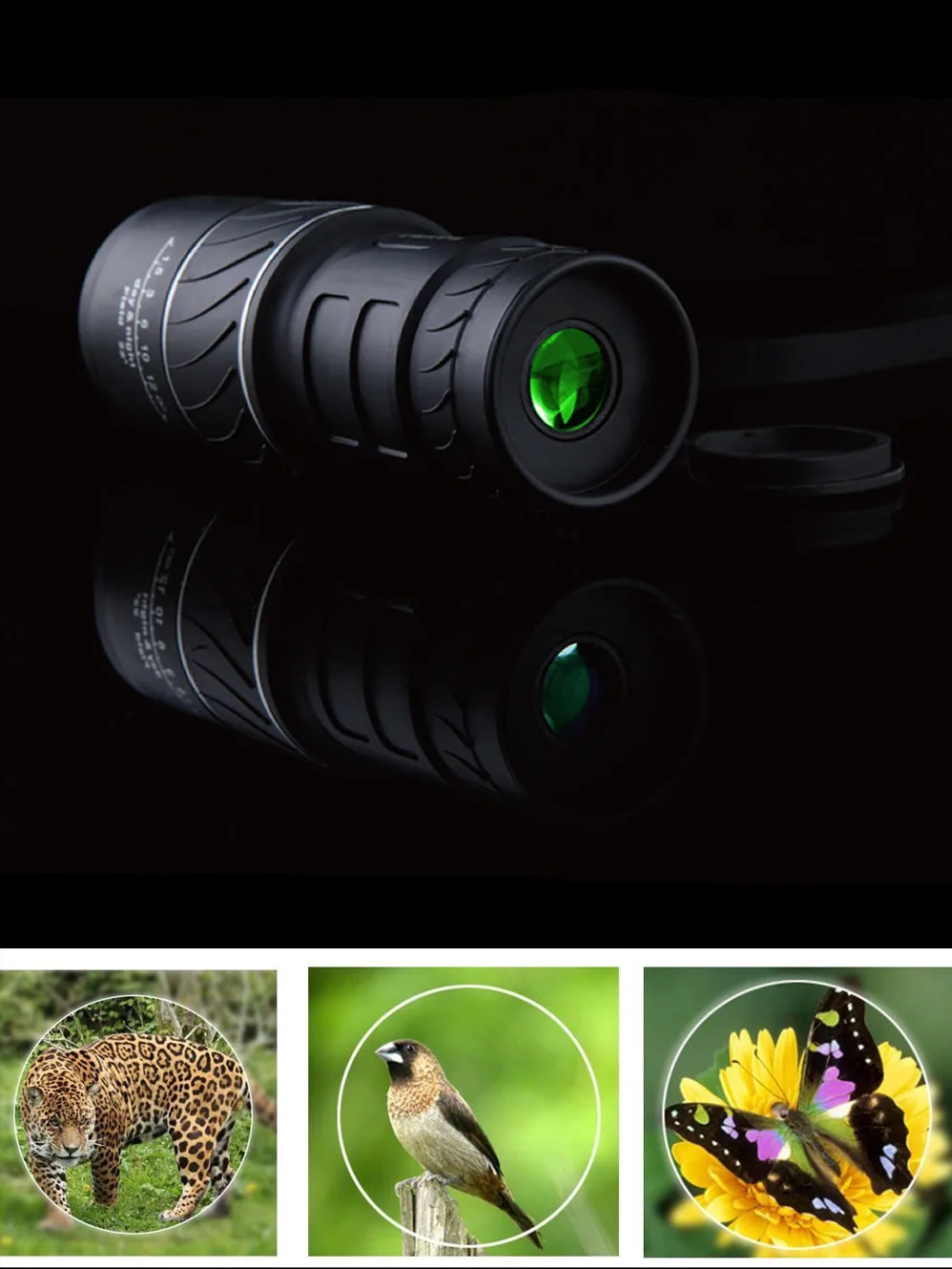 3-2 PANDA Day Vision 40x60 HD Optical Monocular Hunting Camping Hiking Teles