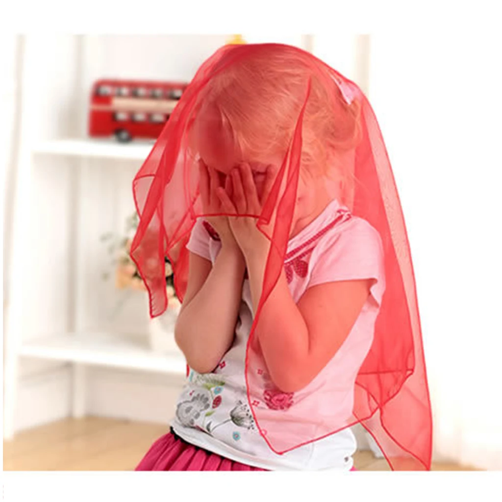 6Pcs Juggling Movement Scarves Square Dance Scarf Magic Props for Children and Women 25 x 26 Inches