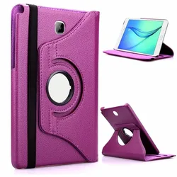 360 Degree Rotating PU Leather Flip Stand Tablet Cover (Purple)