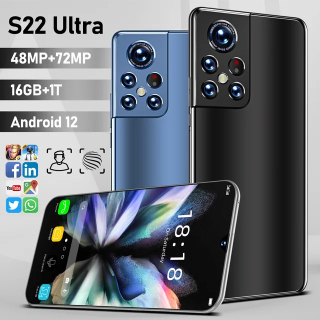 Smartphone S22 Ultra 4G5G 6800mAh 16GB 1T Android 12 3
