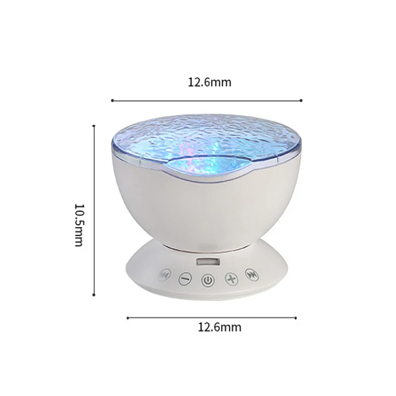 2W LED Remote Control Undersea Projector Lamp, 7Color Changing Music Player Projector for Kid Bedroom Room Decoration Nightlight