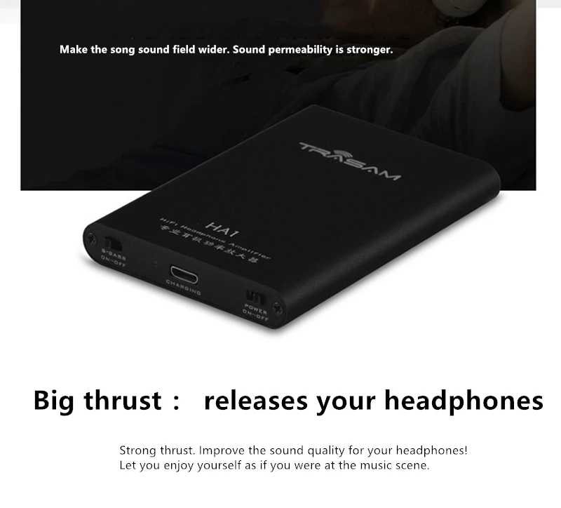 DAC HIFI Portable 3 5mm jack Headphone Subwoofer gain Audio output Thin and light Amplifier for smart phone Powerful Thrust