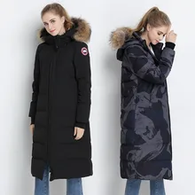 Новая стильная зимняя куртка на гусином пуху для пар, удлиненное толстое модное пальто выше колена в Корейском стиле для мужчин и женщин