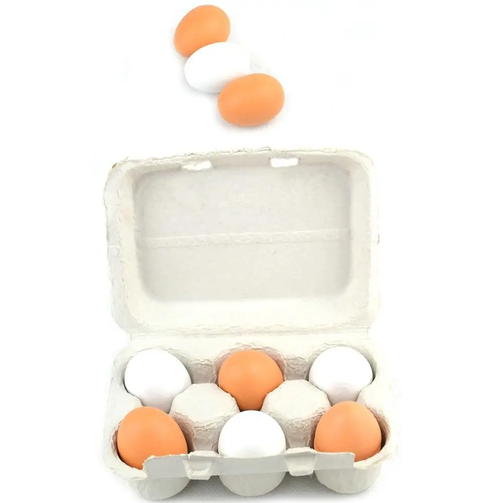 

Educational Egg Toys Pretend Play Toy Yolk Wooden Eggs Sfe Gift Set Kid Games