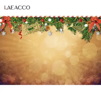 

Laeacco Stage Christmas Party Light Bokeh Polka Dots Pine Tree Gifts Bells Photo Background Photocall For Photo Studio