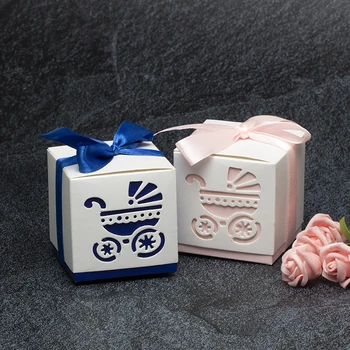 

10pcs Candy Box Baby Carriage Design Wedding Favor Gift Boxes Pie Party Bags Eco Friendly Packaging Crafts Birthday Supplies