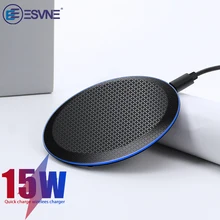 ESVNE 15W Fast Qi Wireless Charger สำหรับ iPhone 11 Pro 8 X XR XS ไร้สายชาร์จสำหรับ Samsung โทรศัพท์ USB ชาร์จไร้สาย Pad E039(China)