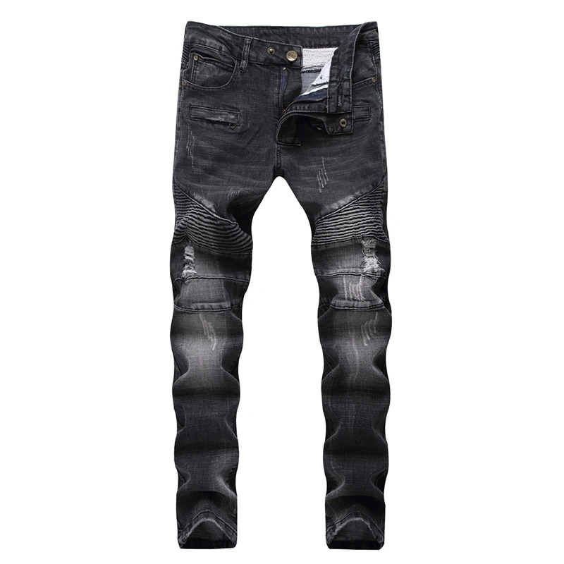 Fashion Jeans Men Hole Casual Ripped Slim Fit Rap Hip Hop