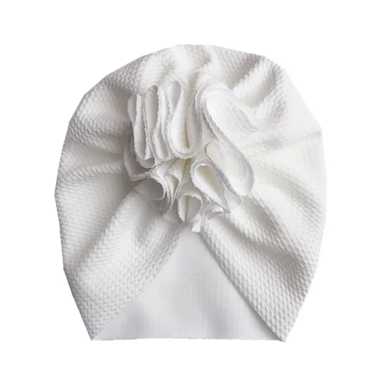 rolled up skully hat Fashion Flower Baby Hat Newborn Elastic Baby Turban Hats for Girls Solid Colors Cotton Infant Beanie Cap Headwear Muslim winter toque