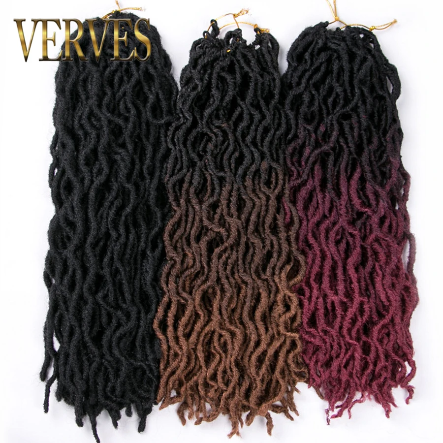 VERVES Faux Locs вьющиеся плетеные пряди 20 дюймов 24 корня/упаковка, Locs twist Ombre синтетические плетеные волосы для наращивания коричневые косички