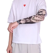 1 шт. тату-рукав, быстросохнущий, для езды на велосипеде, для бега, удобный, крутой, длинный рукав, гетры, художественный дизайн, нейлон, эластичный, Временный