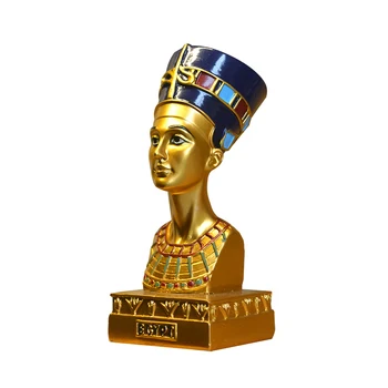 

Sales Cleopatra Head Portrait Figurine Resin Art Sculpture Crafts Egypt Home Decorations Ornaments R265