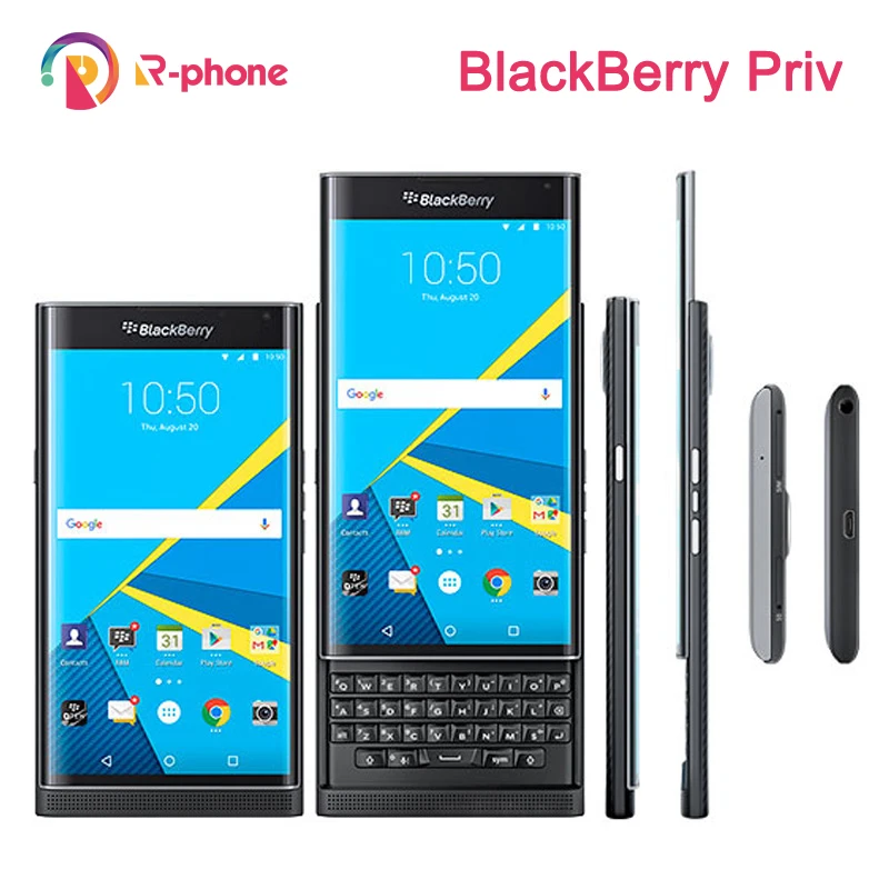 Разблокированный оригинальный мобильный телефон BlackBerry Priv 5 4 'Android OS 3 Гб RAM 32 ГБ ROM