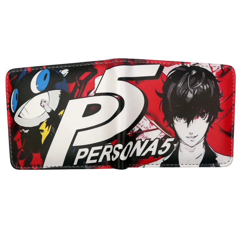 Persona 5 косплейная Сумочка Мультфильм Двойные кошельки из искусственной кожи чехол-бумажник с застежкой на молнию карман для монет держатель для карт