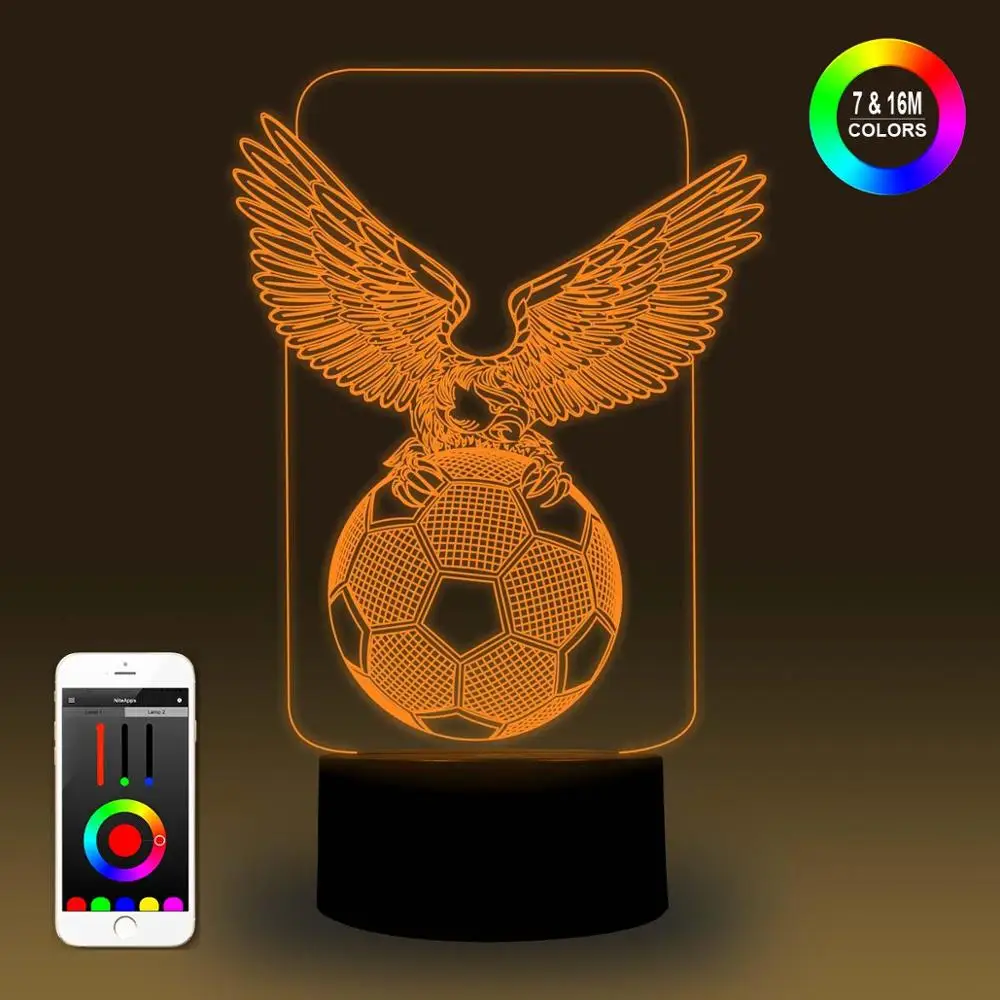 NiteApps 3D орел и футбол ночник настольная Иллюзия Украшение лампы подарок на день
