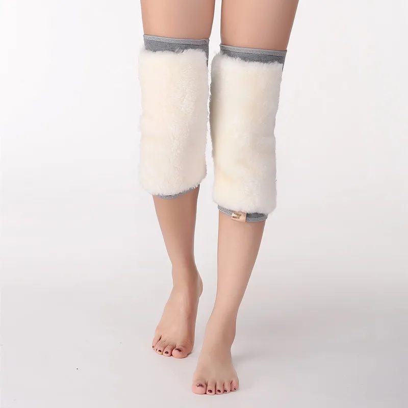 Сохраняет тепло на коленях шерсть утолщение эластичный мех один колено протектор подходит для мужчины и женщины зимой наколенники