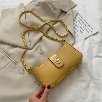 

New Summer Crossbody Bags for Women Chain Strap Solid Shoulder Bag Fashion Purses and Handbags Designer PU Leather Women Bags