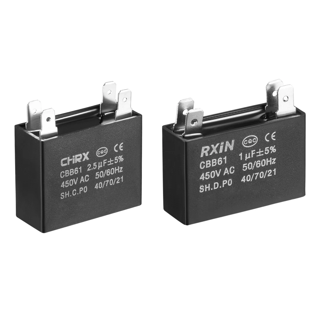 uxcell CBB61 Run Capacitor 450V AC 6uF 2 Insert Metallized Polypropylene Film Capacitors for Ceiling Fan