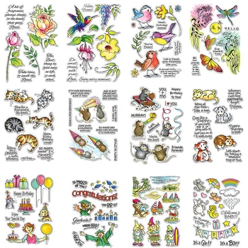 

Birds Mice Animals And Gnome Sets Clear Stamps Silicone For DIY Scrapbooking Photo Album Card Making Decor From Dog Stamps