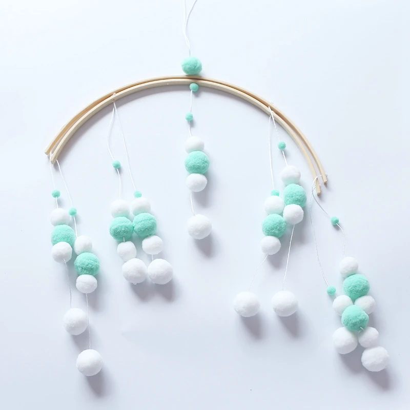 Baby Nordic Style Rattles Mobile Wooden Beads DIY Wind Chimes Bell Toys for Kids Room Bed Hanging Tent Decor Photography Props