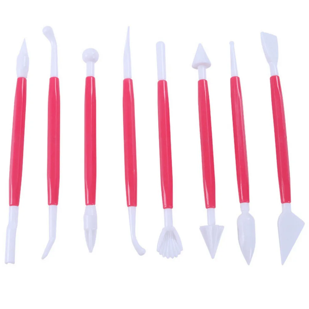 2018 New 8 pcs/set Double-end Fondant Cake Decorating Flower Sugarcraft Modelling Tools kit