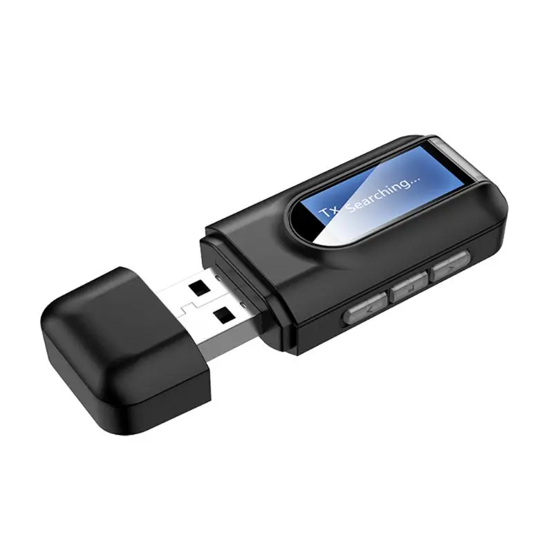 

USB Dongle Bluetooth 5.0 Audio Receiver Transmitter with LCD Display 2IN1 Mini 3.5mm Jack AUX USB Wireless Adapter for TV Car PC