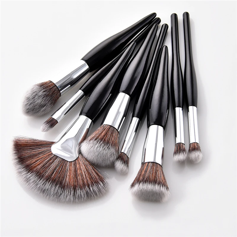 

Pro Makeup Brushes Set Powder Blush Foundation Eyeshadow Concealer Make Up Fan Brushes Wood Handle Cosmetic Set Kit