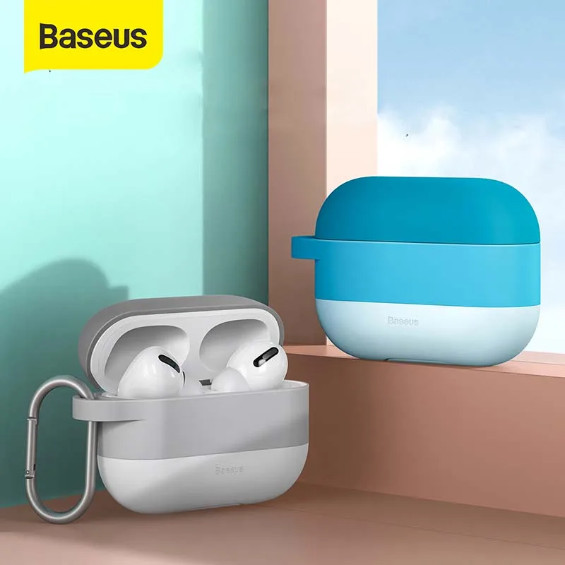 Чехол Baseus из силикагеля для Airpods Pro противоударный защитный чехол футляр