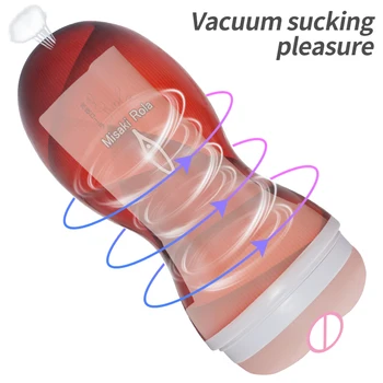Male Masturbators for Men Vagina Vacuum Pocket Pussy Vaginator Endurance Exercise Masturbation Sex Toys Vibrator Masturb Cup 4