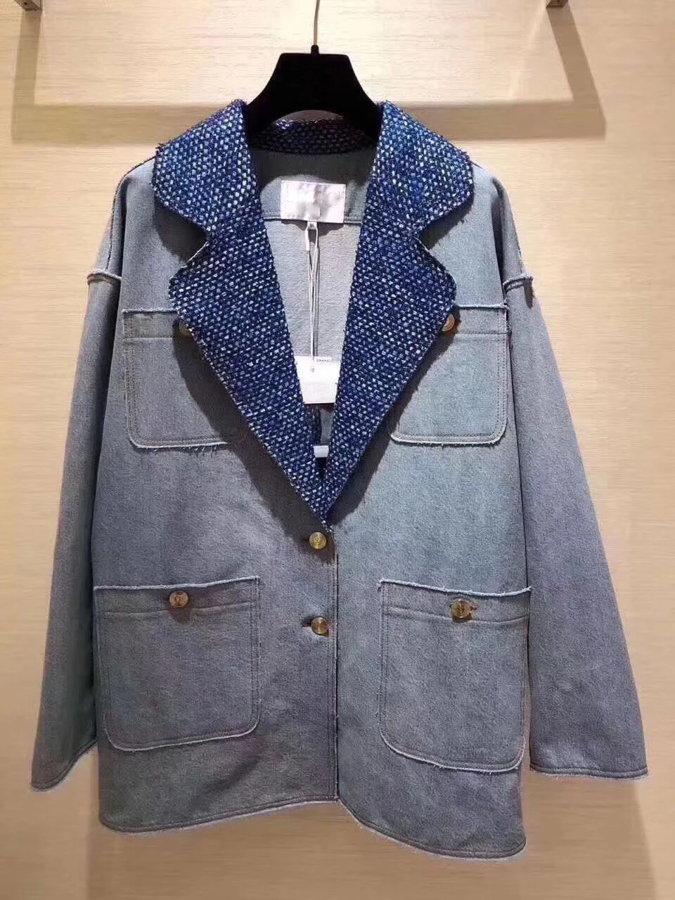 Коллекция весна лето 2020 Джинсовый плащ блейзер роскошное качество|Плащи и