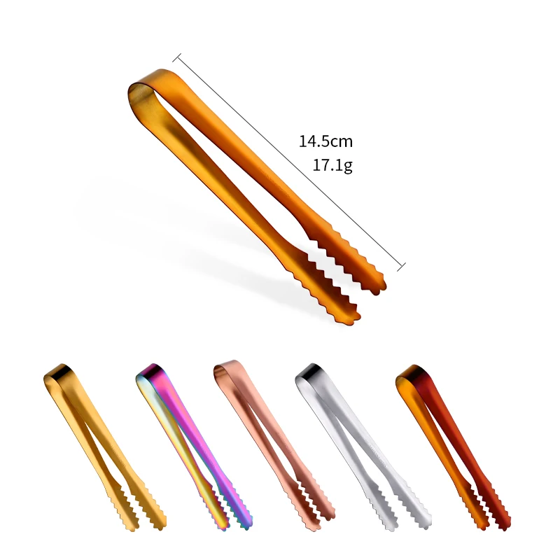 Small Mini Stainless Steel Sugar Tongs Ice Bar Buffet Kitchen Spoon Food Ice Clamp Coffee Tool Kitchen Barbecue BBQ Clip 2/6PCS food tongs