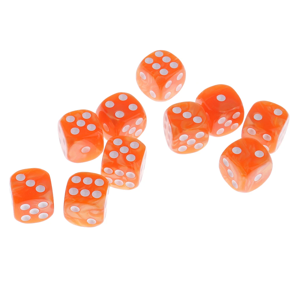 10 Pieces Plastic 6-sided Digital Dice D6 for Party Bar Table Game Accessory Gaming Dice Birthday Parties Board Game