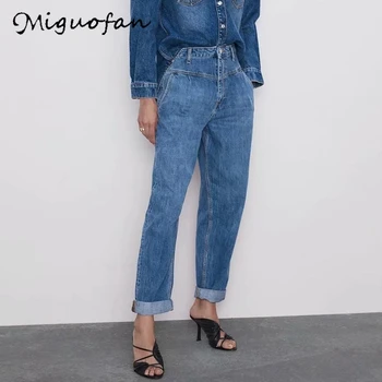 

Miguofan High Waist Jeans tommy Ropa Mujer Denim Blue Boyfriend Jeans for Women Loose hilfilger Plus size pantalon femme Pants