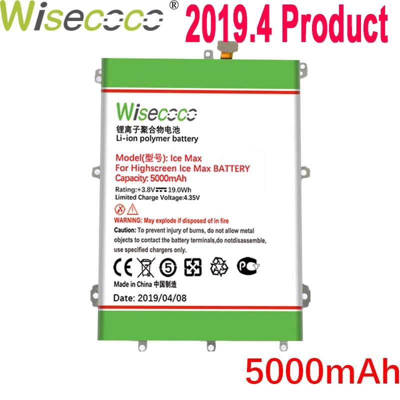 

WISECOCO 5000mAh Battery For Highscreen Power Ice Max Phone In Stock Latest Production High Quality Battery+Tracking Number