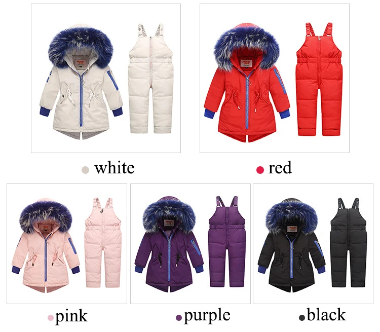Dollplus/новая зимняя одежда для девочек комплекты детской одежды пуховое пальто для маленьких девочек, штаны детский зимний костюм, детский лыжный костюм