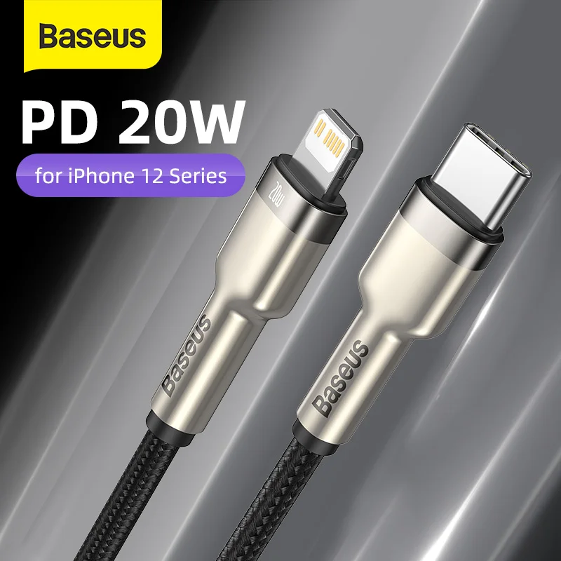 Кабель Baseus USB C для iPhone 12 Mini Pro Max PD 20 Вт быстрая зарядка 11 8 зарядное устройство Type