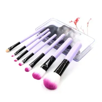 

7 Pc/set Cosmetic Brushes Blush Brush Foundation Brush Eyeshadow Brush Lip Brush With Translucent Plastic Box Dropshipping TSLM1