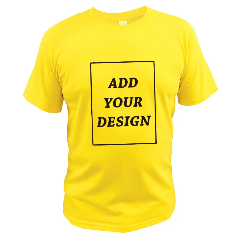 Европейский размер, хлопок, Заказная футболка, сделайте свой дизайн, логотип, текст, принт, дизайн, футболка высокого качества - Цвет: Цвет: желтый