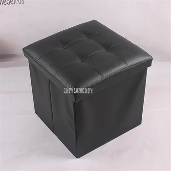 

Household High Load-Bearing Storage Box Footstool Shoe Changing Bench Simple Modern Pu Leather Foldable Storage Square Stool