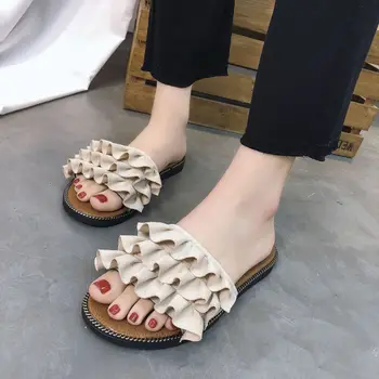 

Women Flax Slippers Sandals Summer Comfortable Non-slip Ladies Home Flip Flop Cross-tied Casual Indoor Shoes